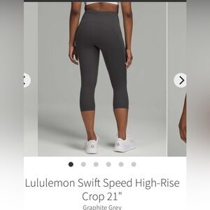Lululemon Swift Speed High-Rise Crop 21" BNWT